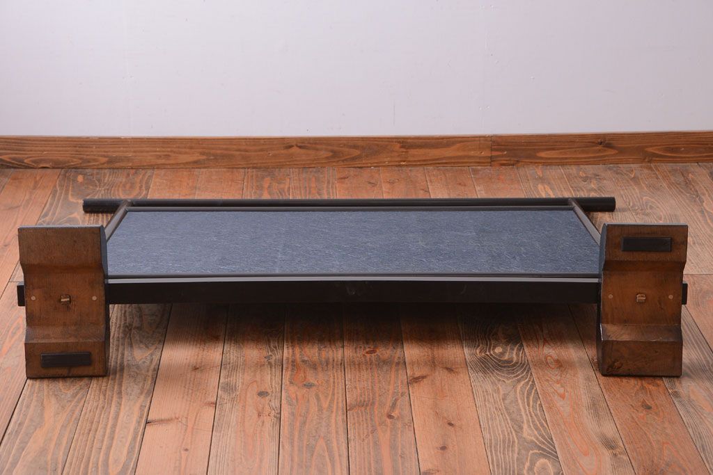 アンティーク雑貨　和製アンティーク　和紙貼り!漆塗りの古い衝立て(パーテーション)