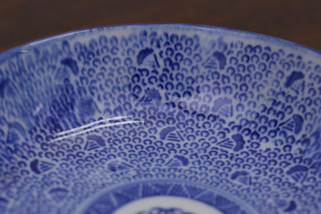 アンティーク雑貨　明治期　微塵唐草なます皿7枚(伊万里)