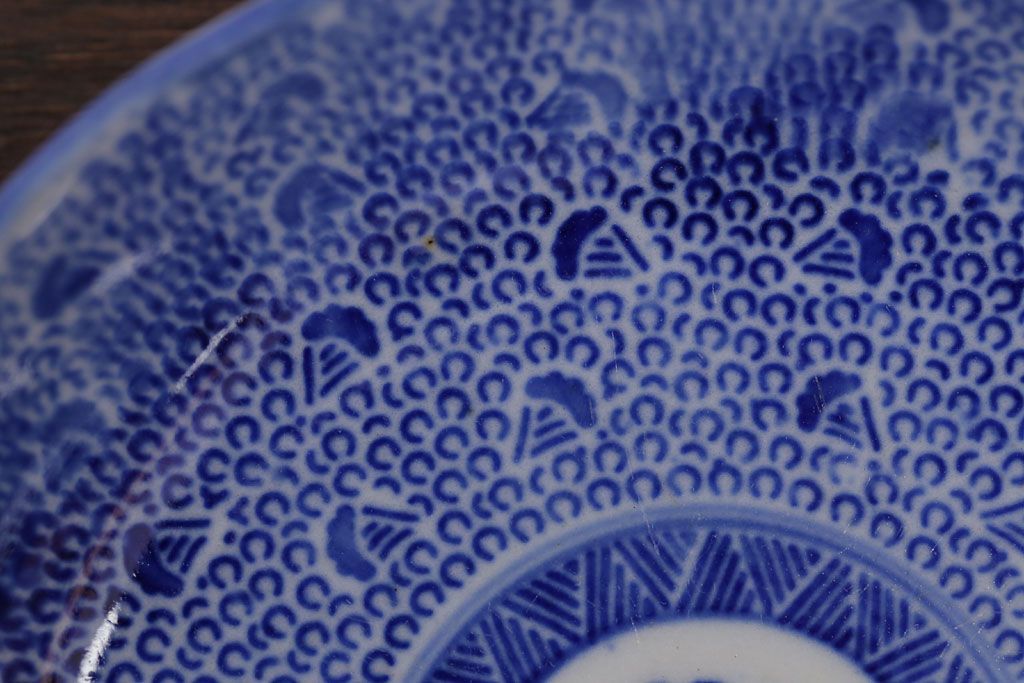 アンティーク雑貨　明治期　微塵唐草なます皿7枚(伊万里)