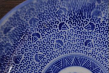 アンティーク雑貨　明治期　微塵唐草なます皿7枚(伊万里)