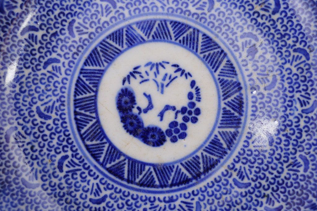 アンティーク雑貨　明治期　微塵唐草なます皿7枚(伊万里)