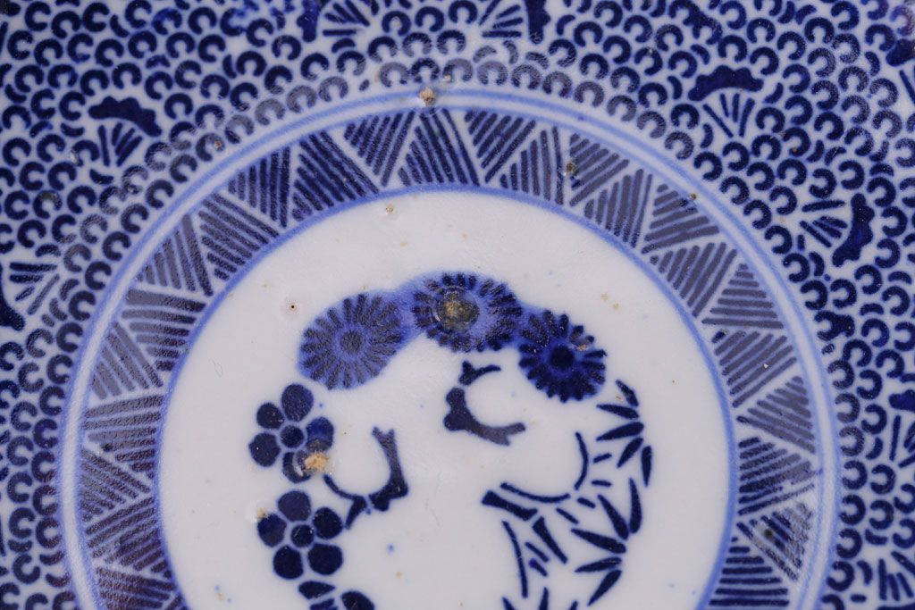 アンティーク雑貨　明治期　微塵唐草なます皿7枚(伊万里)