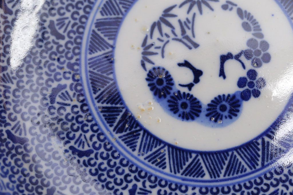 アンティーク雑貨　明治期　微塵唐草なます皿7枚(伊万里)