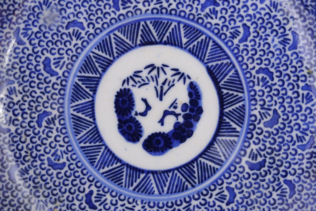 アンティーク雑貨　明治期　微塵唐草なます皿7枚(伊万里)