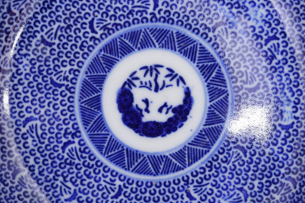 アンティーク雑貨　明治期　微塵唐草なます皿7枚(伊万里)