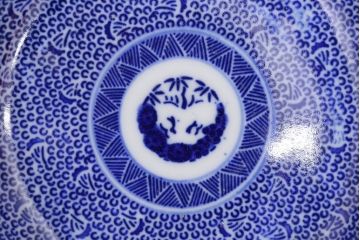 アンティーク雑貨　明治期　微塵唐草なます皿7枚(伊万里)