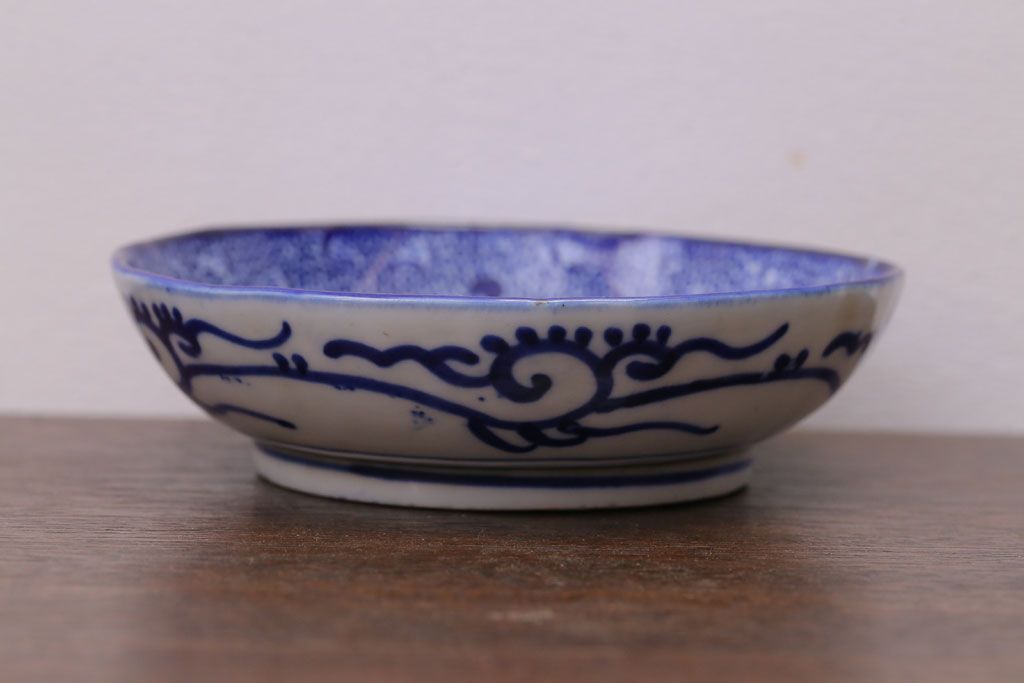 アンティーク雑貨　明治期　微塵唐草なます皿7枚(伊万里)