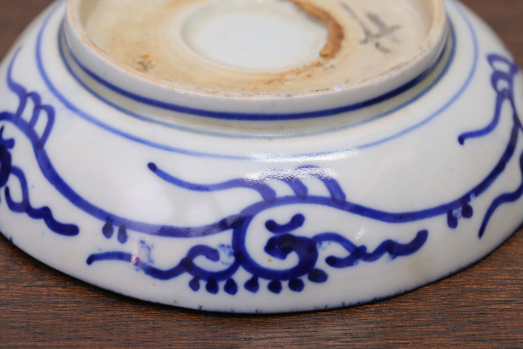 アンティーク雑貨　明治期　微塵唐草なます皿7枚(伊万里)