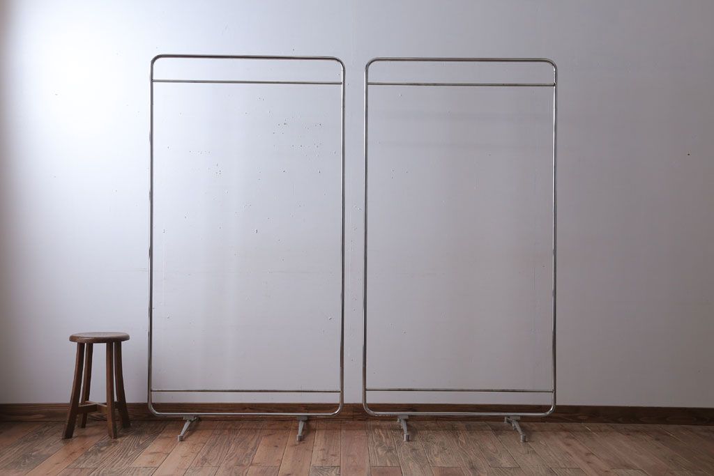 アンティーク雑貨　アンティーク　古い医療用スクリーン2基セット(衝立・パーテーション)