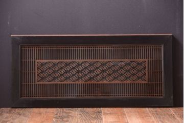 古民具・骨董　古い木製のガラス書院欄間(明かり取り)(1)