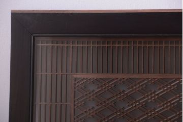 古民具・骨董　古い木製のガラス書院欄間(明かり取り)(1)
