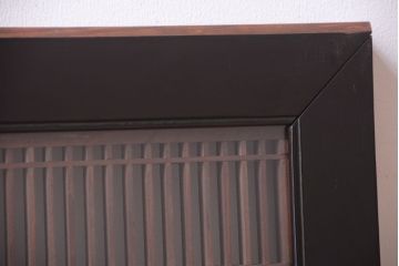 古民具・骨董　古い木製のガラス書院欄間(明かり取り)(1)