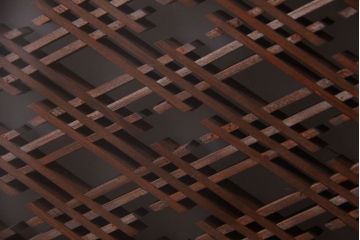 古民具・骨董　古い木製のガラス書院欄間(明かり取り)(1)