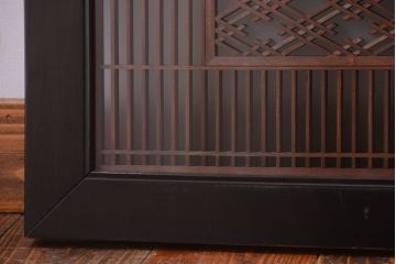 古民具・骨董　古い木製のガラス書院欄間(明かり取り)(1)