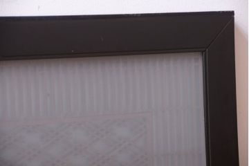 古民具・骨董　古い木製のガラス書院欄間(明かり取り)(1)