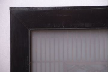 古民具・骨董　古い木製のガラス書院欄間(明かり取り)(1)