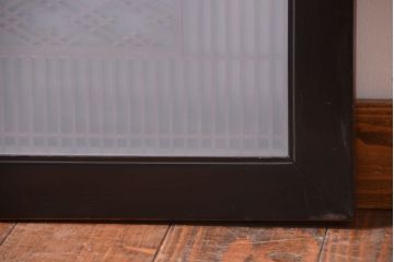 古民具・骨董　古い木製のガラス書院欄間(明かり取り)(1)