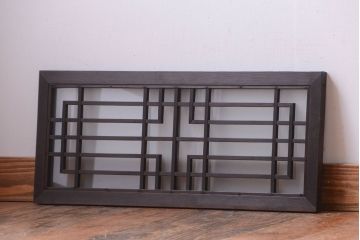 古民具・骨董　古い木製のガラス書院欄間(明かり取り)(2)