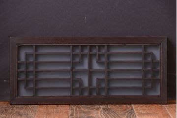 古民具・骨董　古い木製のガラス書院欄間(明かり取り)(2)