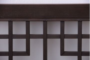 古民具・骨董　古い木製のガラス書院欄間(明かり取り)(2)
