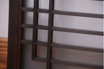 古民具・骨董　古い木製のガラス書院欄間(明かり取り)(2)