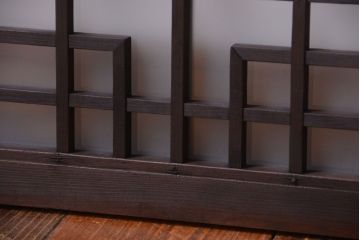 古民具・骨董　古い木製のガラス書院欄間(明かり取り)(2)