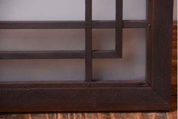 古民具・骨董　古い木製のガラス書院欄間(明かり取り)(2)