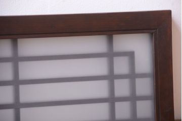 古民具・骨董　古い木製のガラス書院欄間(明かり取り)(2)