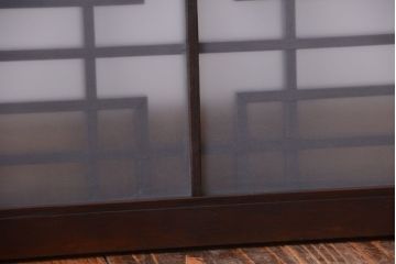 古民具・骨董　古い木製のガラス書院欄間(明かり取り)(2)