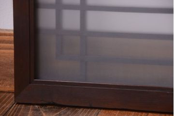 古民具・骨董　古い木製のガラス書院欄間(明かり取り)(2)