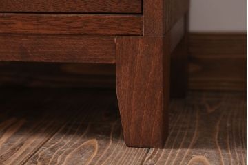 レトロ家具　昭和レトロ　ネームプレート付き!古い木の横型ロッカー(マス目戸棚)