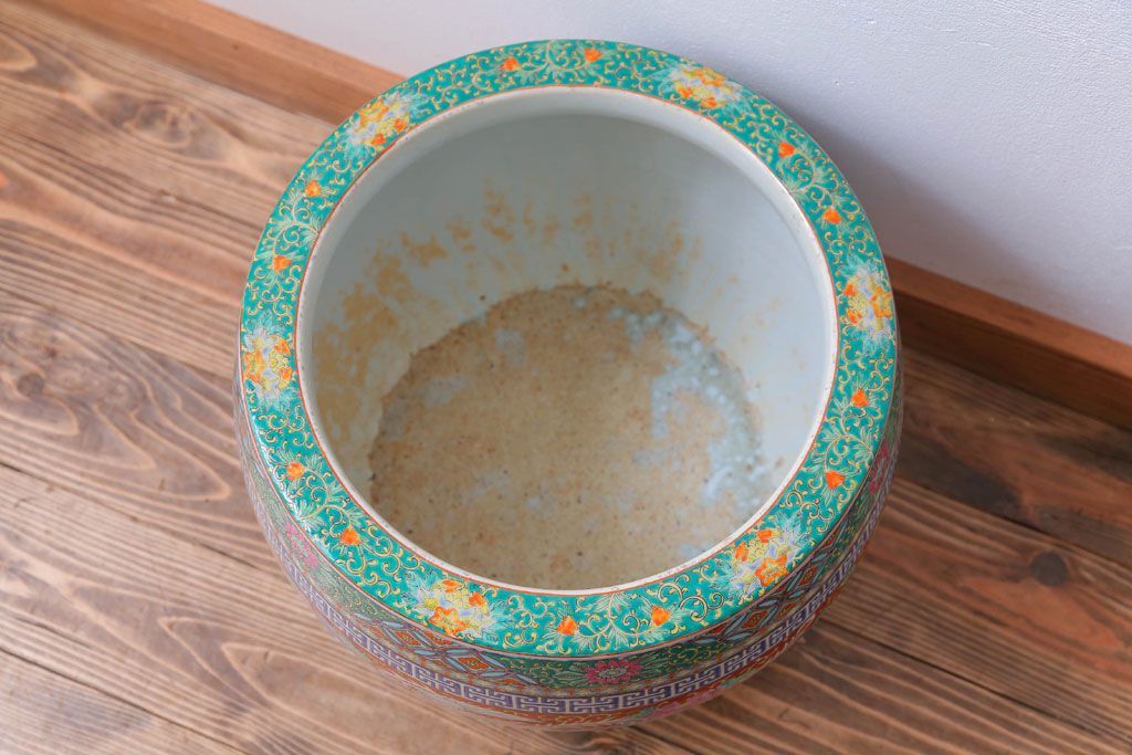 アンティーク雑貨　アンティーク　十錦手　鳳凰の図　色絵火鉢