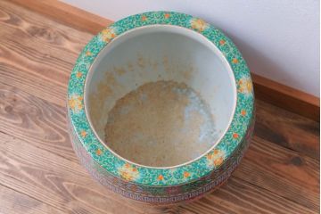 アンティーク雑貨　アンティーク　十錦手　鳳凰の図　色絵火鉢