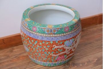 アンティーク雑貨　アンティーク　十錦手　鳳凰の図　色絵火鉢