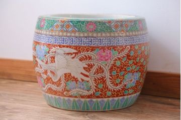 アンティーク雑貨　アンティーク　十錦手　鳳凰の図　色絵火鉢