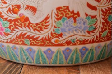 アンティーク雑貨　アンティーク　十錦手　鳳凰の図　色絵火鉢