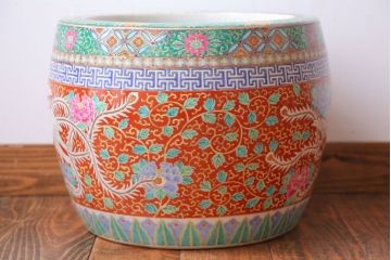 アンティーク雑貨　アンティーク　十錦手　鳳凰の図　色絵火鉢