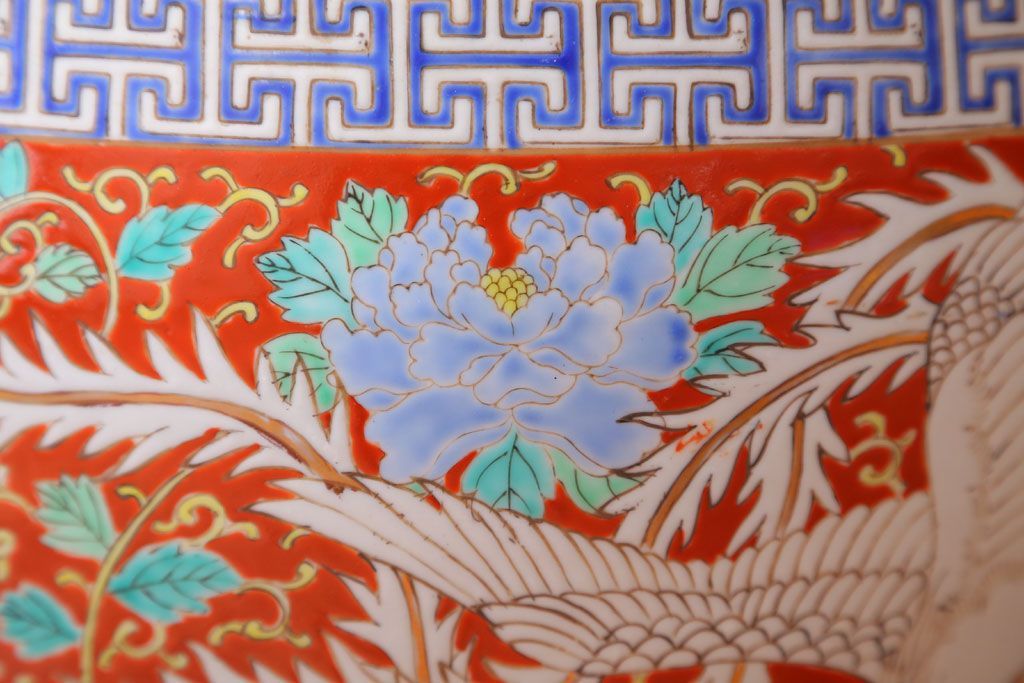 アンティーク雑貨　アンティーク　十錦手　鳳凰の図　色絵火鉢