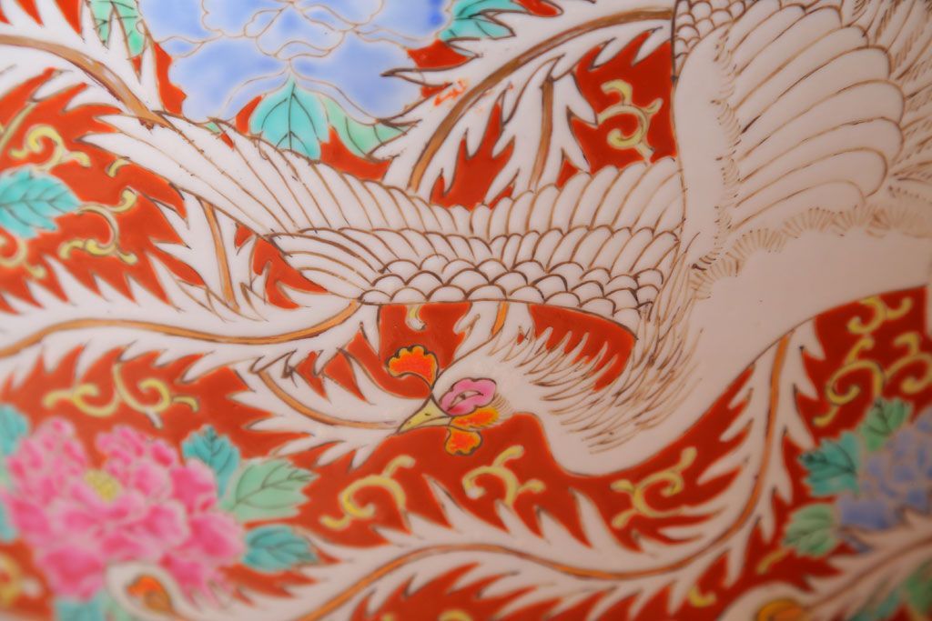 アンティーク雑貨　アンティーク　十錦手　鳳凰の図　色絵火鉢