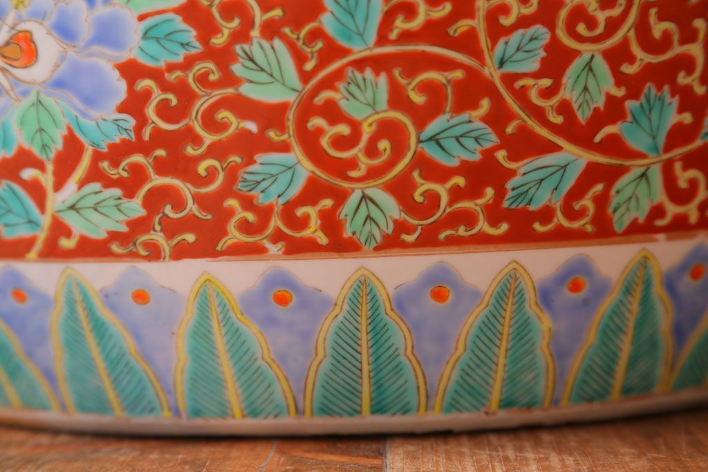 アンティーク雑貨　アンティーク　十錦手　鳳凰の図　色絵火鉢