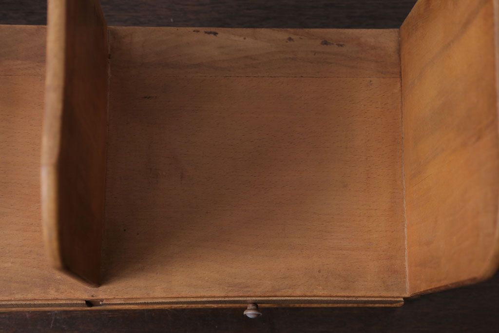 アンティーク雑貨　和製アンティーク　引き出し付き!古い木製の小さな本立て(2)