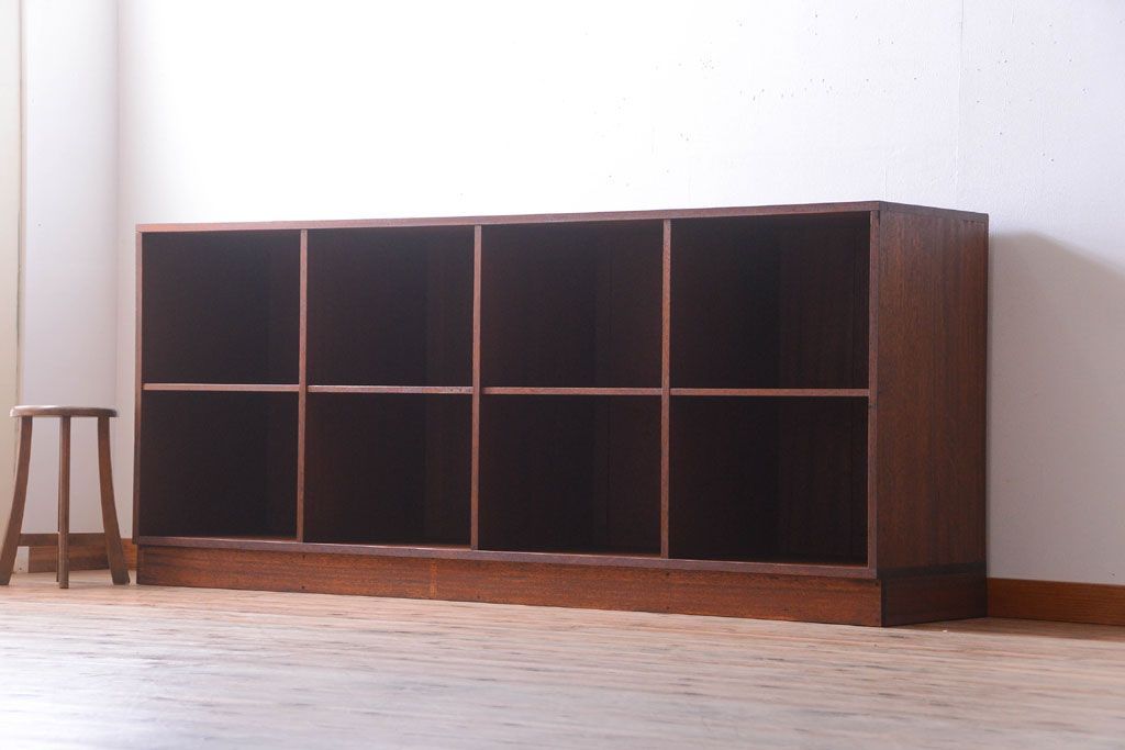 アンティーク家具　和製アンティーク　特大サイズ!古い木の重厚なアンティークマス目棚(2)