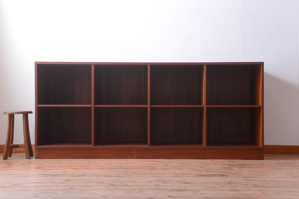 アンティーク家具　和製アンティーク　特大サイズ!古い木の重厚なアンティークマス目棚(2)