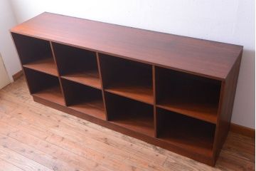 アンティーク家具　和製アンティーク　特大サイズ!古い木の重厚なアンティークマス目棚(2)