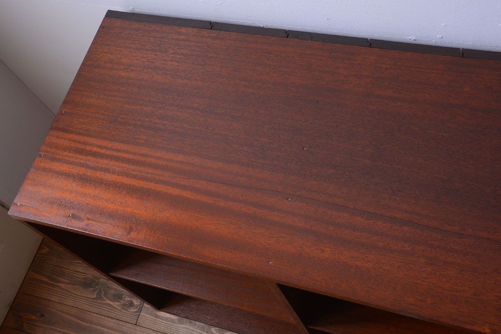 アンティーク家具　和製アンティーク　特大サイズ!古い木の重厚なアンティークマス目棚(2)