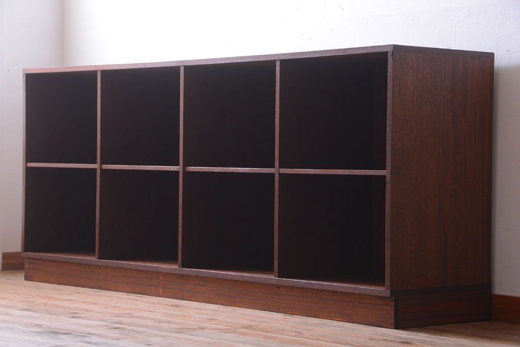 アンティーク家具　和製アンティーク　特大サイズ!古い木の重厚なアンティークマス目棚(2)