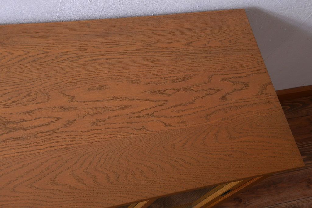 アンティーク家具　アンティーク　モールガラス入り!古い木の脚付きサイドボード(1)