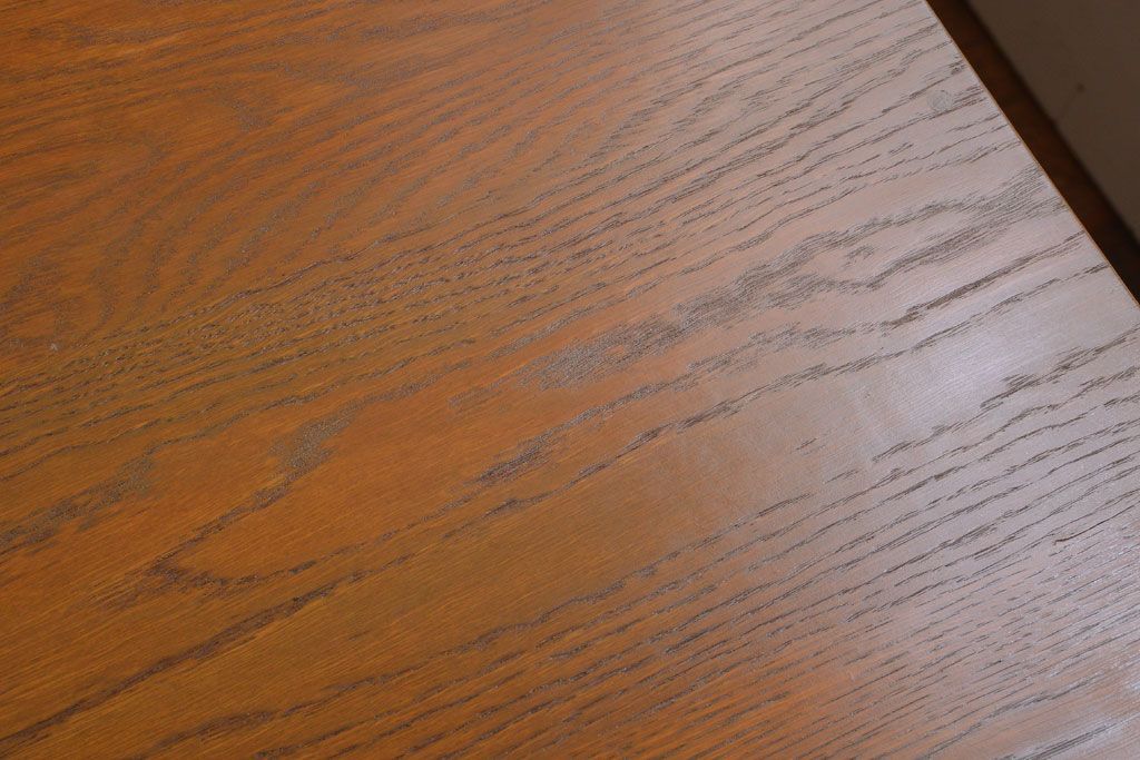 アンティーク家具　アンティーク　モールガラス入り!古い木の脚付きサイドボード(1)