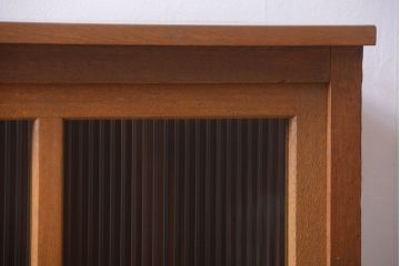 アンティーク家具　アンティーク　モールガラス入り!古い木の脚付きサイドボード(1)