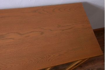 アンティーク家具　アンティーク　モールガラス入り!古い木の脚付きサイドボード(2)